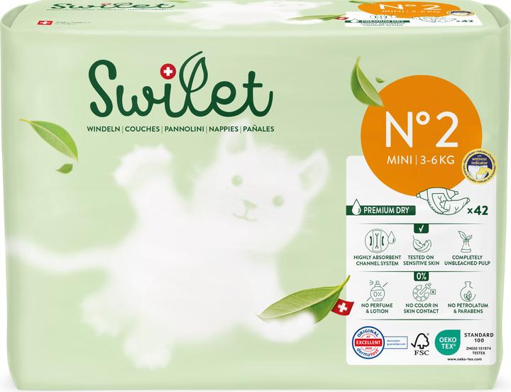 Produktbild Swilet Die Bio-Windel Mini (Gr. 2, Monatsbox, 42 Stk.)