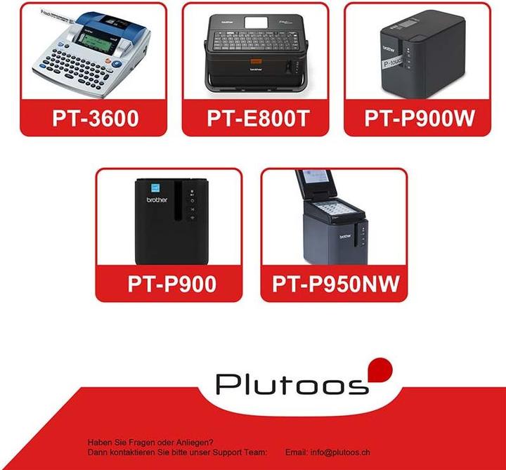 Produktbild Plutoos Brother P-Touch TZ-261 36mm kompatibel (BK)