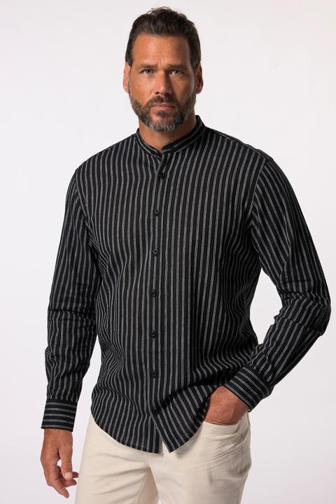 Immagine prodotto JP1880 JP 1880 Leinenmix-Streifenhemd, Langarm, Stehkragen, Modern Fit (7XL)