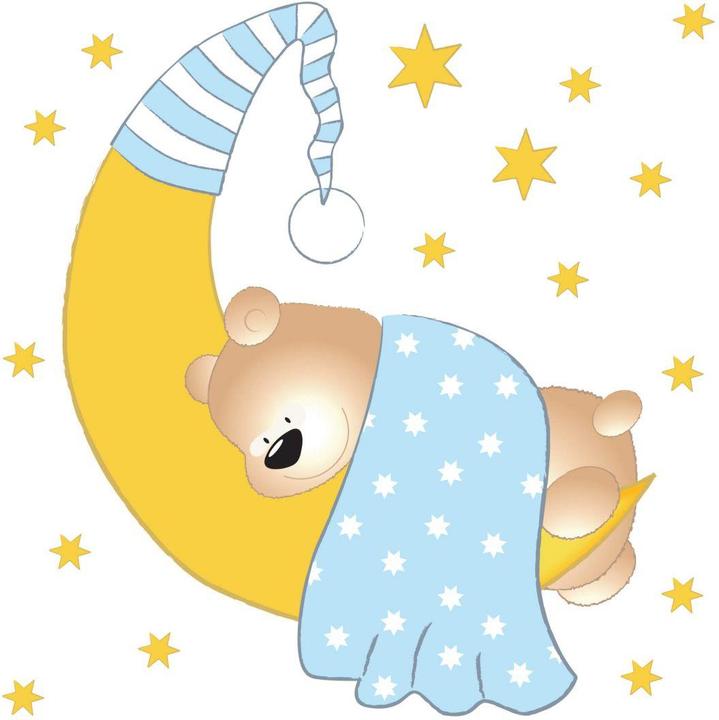 Trenddeko Bärchen, Mond und Sterne + Leuchtsterne