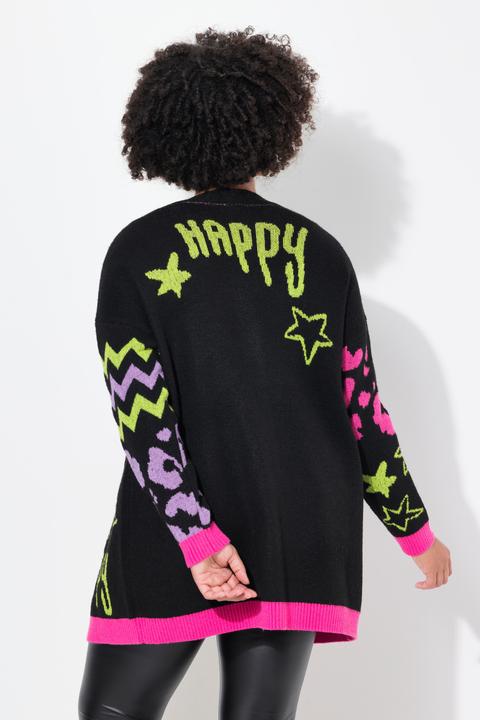 Immagine prodotto Angel of Style Long-Strickjacke, Smiley-Mustermix, offene Form (54)