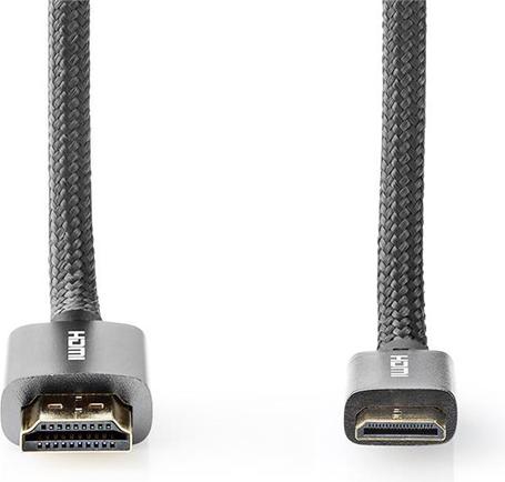 Produktbild Nedis High Speed??HDMI T Kabel mit Ethernet HDMIT Stecker HDMIT Mini Stecker 4K@60Hz 18 Gbps 2.00 m (2 m)