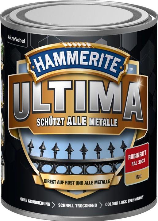Actual product image Hammerite Metal protective lacquer ULTIMA matt (750 ml, Ruby red RAL 3003)