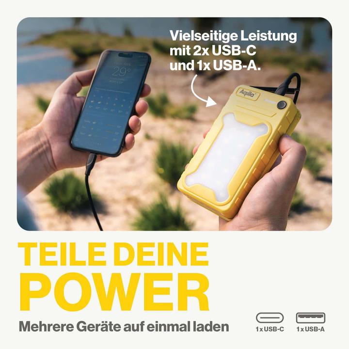 Produktbild Aqiila Powerbird BS10 - solar powerbank 10000 mAh (10000 mAh, 6 W, 37 Wh)