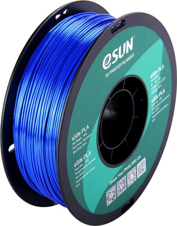 Produktbild eSUN eSilk-PLA 1,75mm Blue 1kg 3D Filament (PLA, 1.75 mm, 1000 g, Blau)