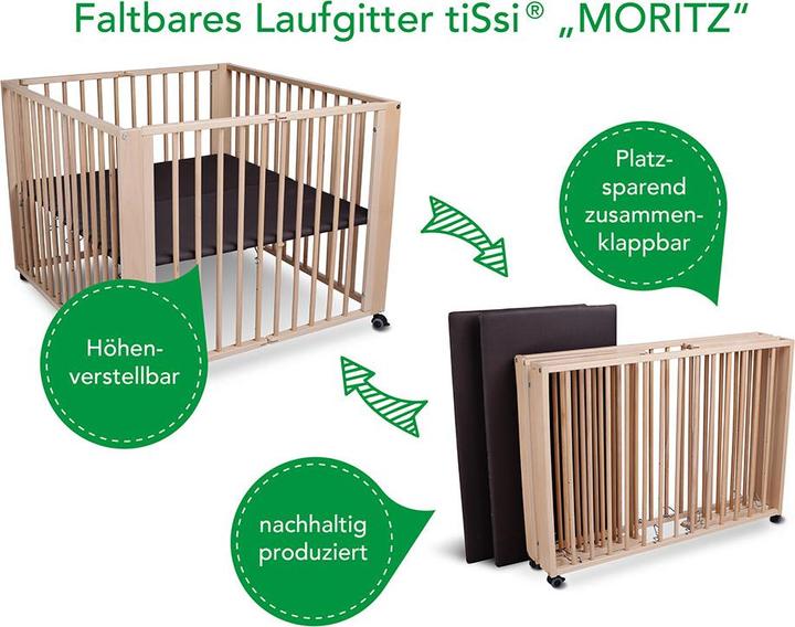 Produktbild Tissi Laufgitter Moritz (93 cm, 100 cm, Buche)