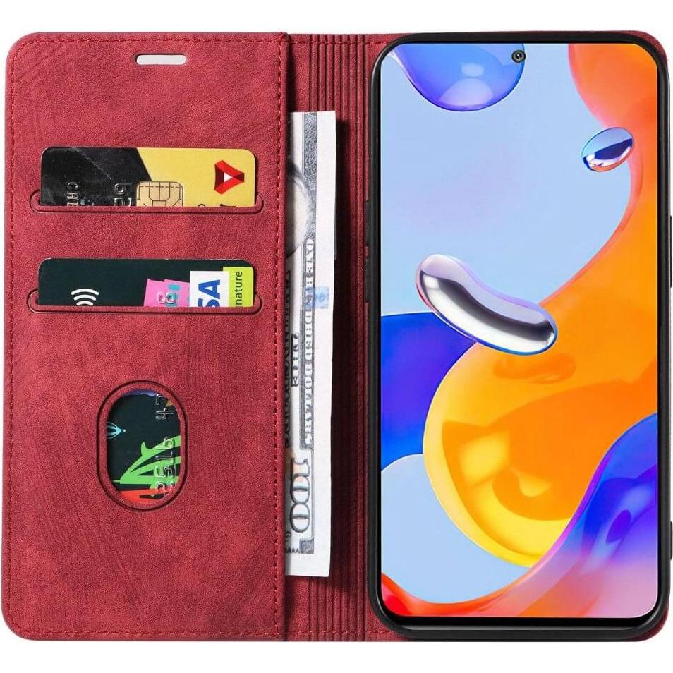Thumbnail - Cover-Discount Xiaomi Redmi Note 11 Pro / 12 Pro - Stand Flip Case Hülle rot (Xiaomi Redmi Note 12), Smartphone Hülle, R...