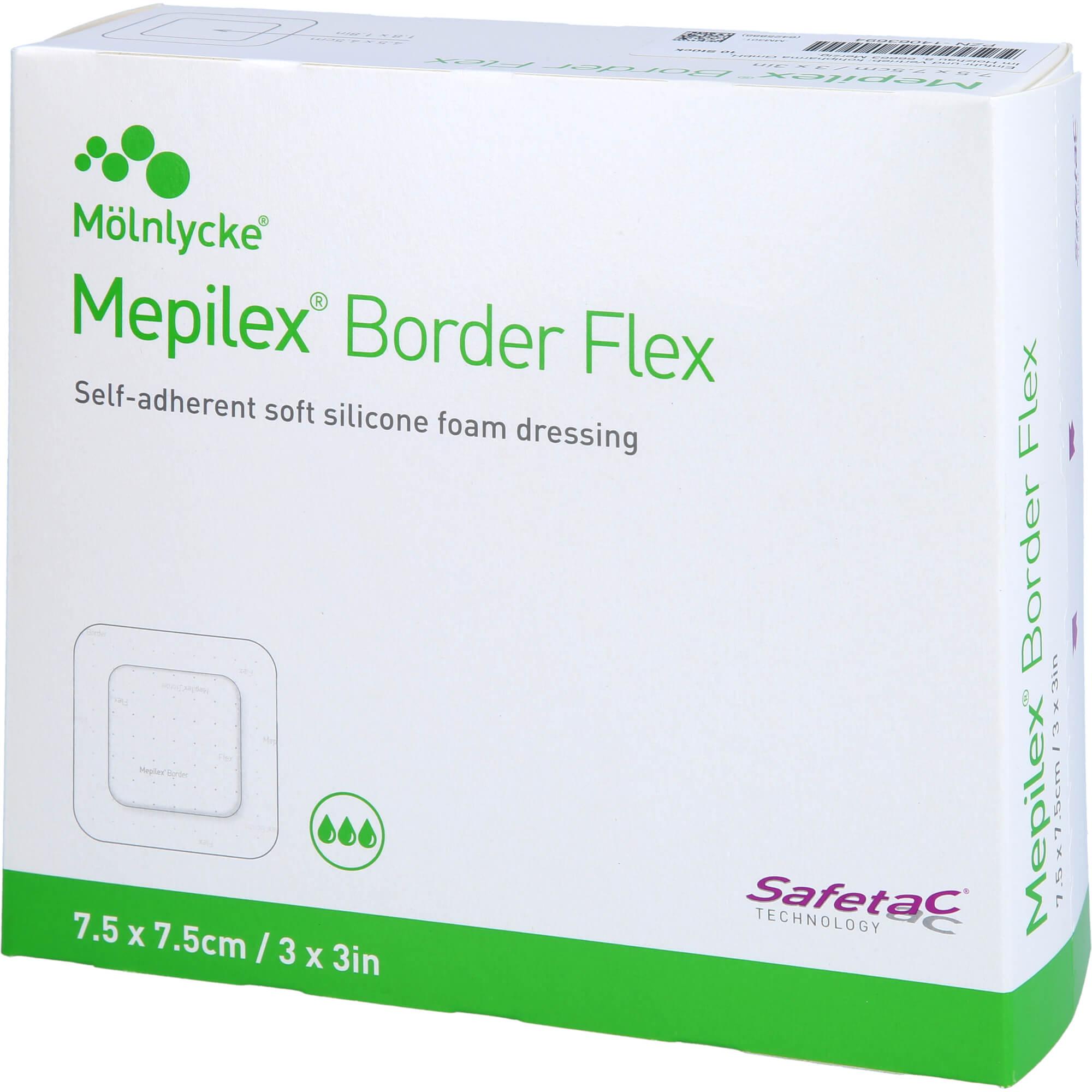 Mepilex, Verbandsmaterial, Border Flex Schaumverb.haftend 7,5x7,5 cm, 10 St VER