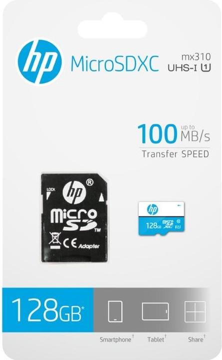 Image du produit PNY Carte mémoire flash mx310 (adaptateur microSDXC vers SD inclus) (128 Go, microSDXC, U1, UHS-I)