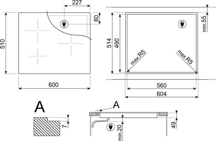 Produktbild Smeg SI2M7643D Autark-Induktionsfelder (60 cm, Elektrokochfeld)