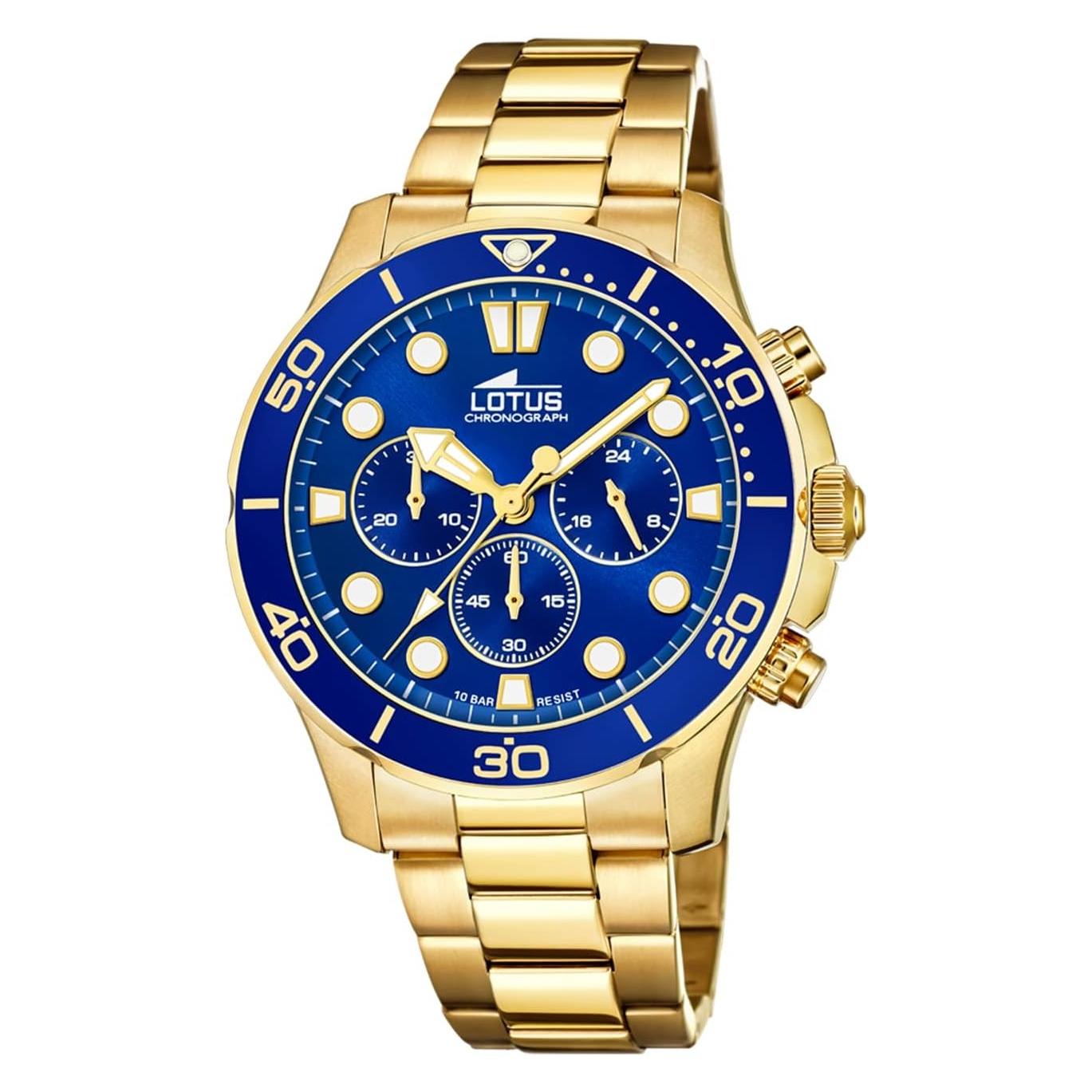 Lotus, Horloge, Uitstekend, Goud, (Chronograaf, 45 mm)