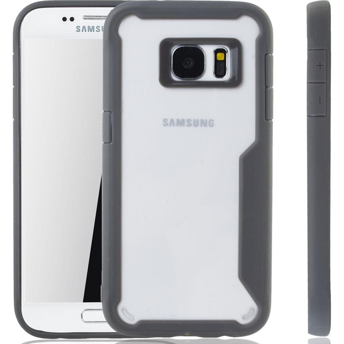 König Design Handyhülle für Samsung Galaxy S7 Schutzcase Backcover Bumper Etuis Rahmen Grau (Samsung Galaxy S7), Smartph...