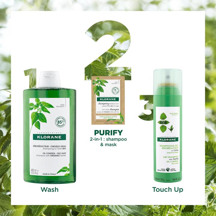 Produktbild Klorane Maske Shampoo-Puder mit BIO-Brennnessel (24 ml, Flüssiges Shampoo)