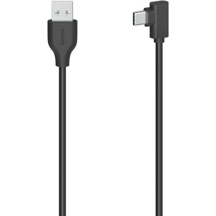 Hama USB-C-Kabel, USB-C-Stecker - USB-A-Stecker, 90°, USB 2.0, 480 Mbit/s, 0,75m (0.75 m, USB 2.0), USB Kabel