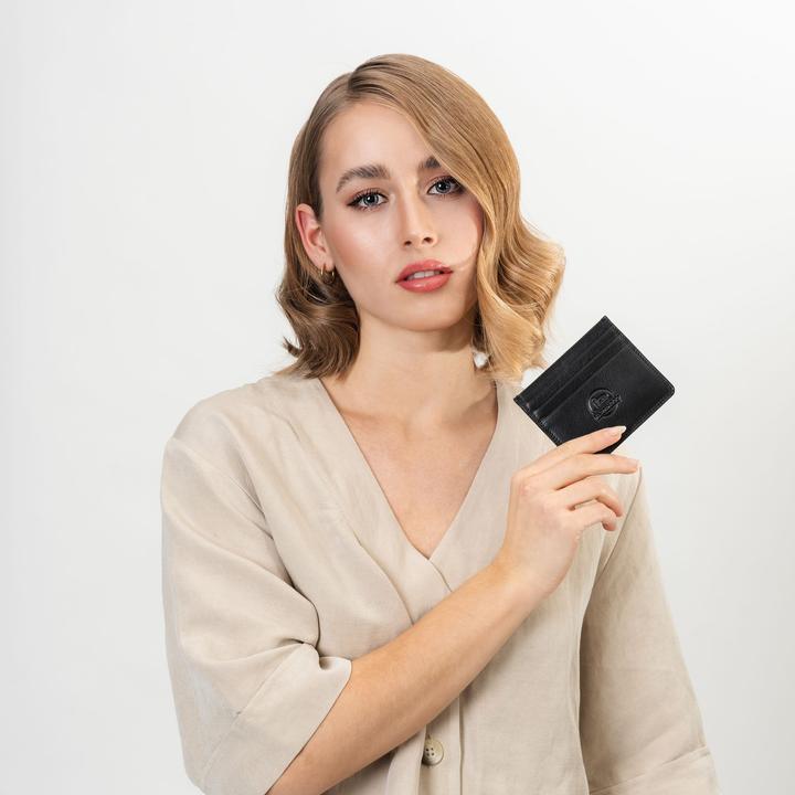 Actual product image Farmhood Memphis credit card holder RFID protection leather 10 cm