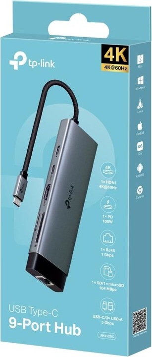 Actual product image TP-Link USB Hub USB Type-C 6-Port Hub UH9120C (USB-C, 9 Ports)