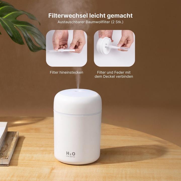 Produktbild Hermex Tragbarer Luftbefeuchter Mini-Luftbefeuchter Ultraschall Diffusor