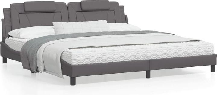 vidaXL Lit avec matelas 200 x 200 cm similicuir (200 x 200 cm)