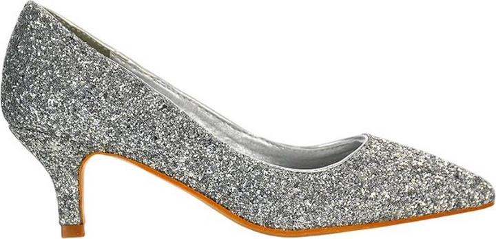 Actual product image XY London Womens/Ladies Gwyneth Glitter Kitten Heel Court Pumps (40.5)