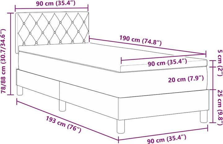 Produktbild vidaXL Bettmatratze (90 x 190 cm)