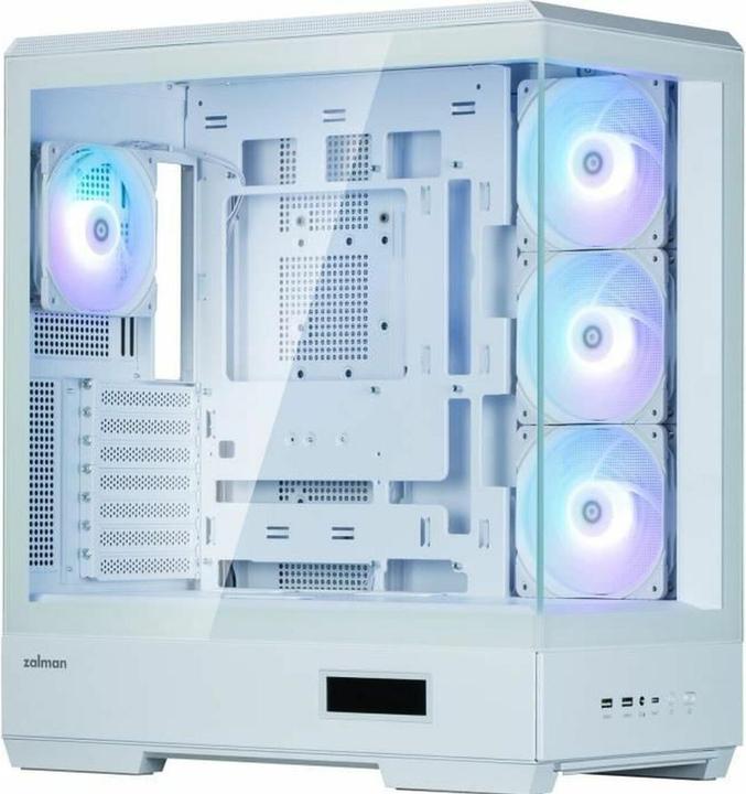 Zalman GHE P50 DS ATX Case Tempered Glass Panoramic View - White (mATX, Mini-ITX, ATX)