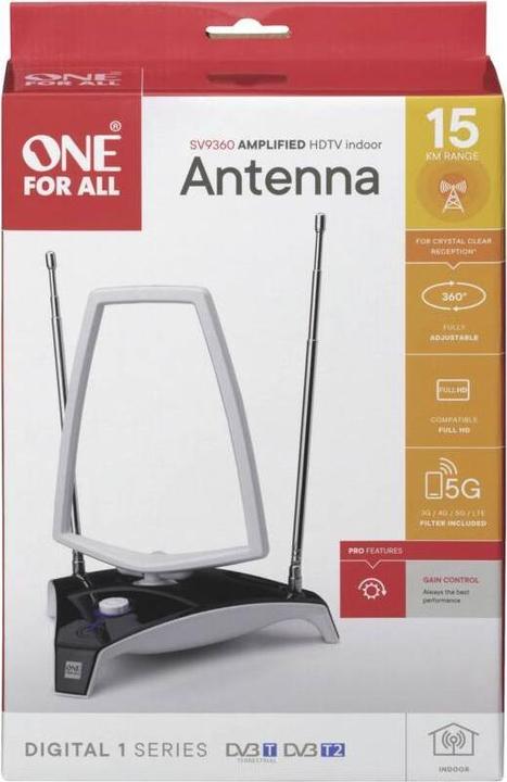 Image du produit One for All Antenne DVB-T2 Indoor Performance 5G (Antenne d'intérieur, DVB-T / -T2)