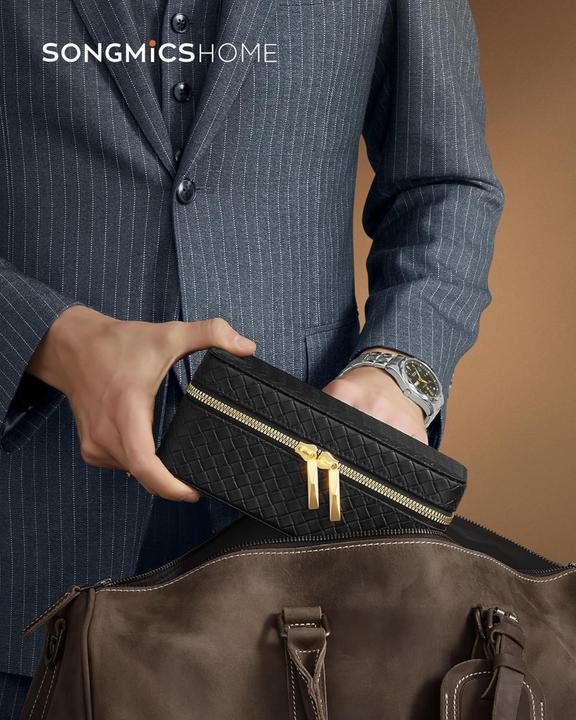 Image du produit Songmics Uhren Aufbewahrung Box für 3 Uhren Grau