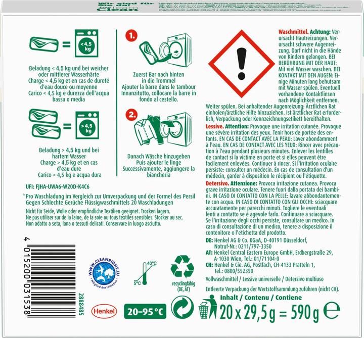 Actual product image Persil Power Bars Universal (20 Washing cycles, Tabs)
