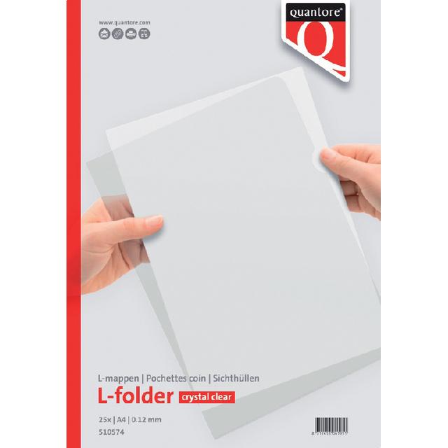 Quantore, Mappe, 25 Sichthüllen A4 L-Modell 0,12mm PP glatt (A4)