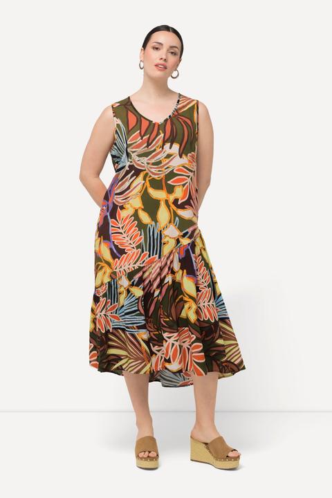 Actual product image Ulla Popken Tropical Print Tank A-line Dress (56)