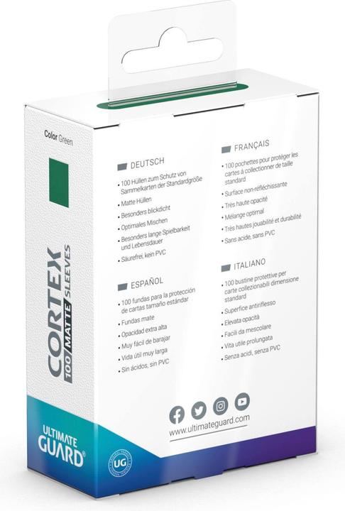 Productafbeelding Ultimate Guard Kartenhülle Cortex Sleeves Standard Matt-Grün 100