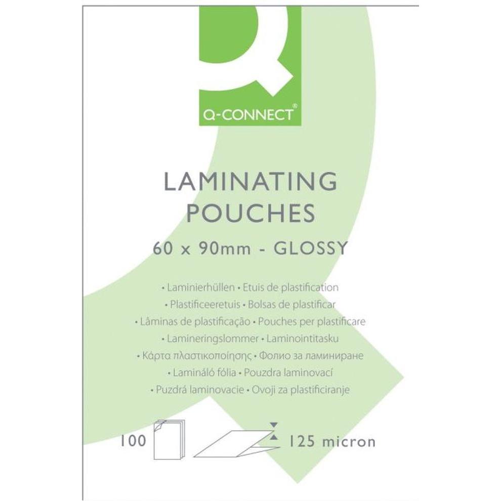 Q-Connect, Laminierfolie, Laminierfolien glänzend (Kreditkarte, 100 Stück, 125 µm)
