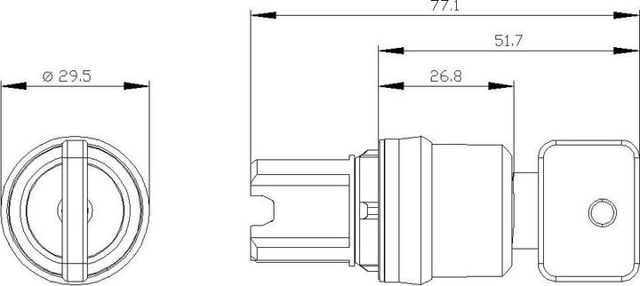 Actual product image Siemens Key switch 3step rectangular Ř22mm 3SU1000-4JL11-0AA0