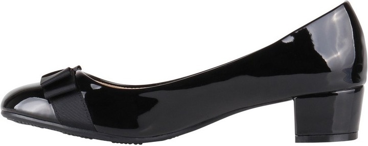 Actual product image Krisp Faux Leather Pumps With Bow And Low Heel (40)
