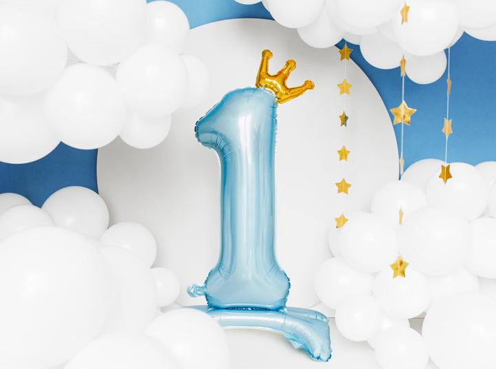 Produktbild Partydeco Ballon Zahl 3 auf fuss - Blau (1 x)