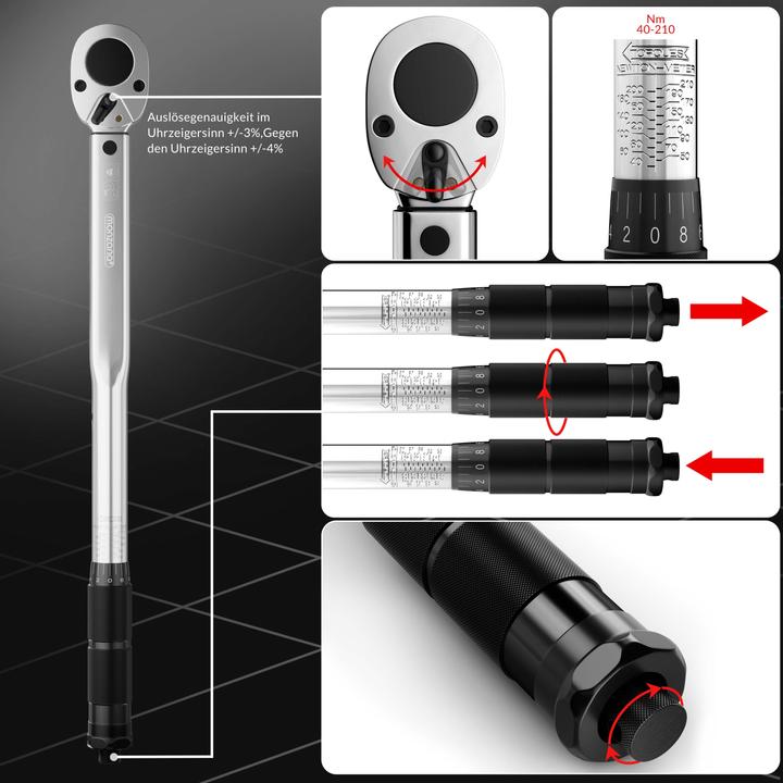 Produktbild Deuba Drehmomentschlüssel (1/2", 40 Nm, 210 Nm)