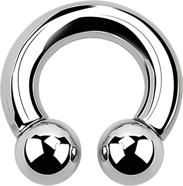 Immagine prodotto Star Piercing Barbell circolare filo interno argento con due palline (senza ottone, Acciaio chirurgico 316L)