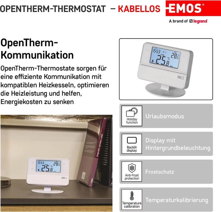 Immagine prodotto Emos Termostato ambiente OpenTherm P5616OT, programmabile, wireless