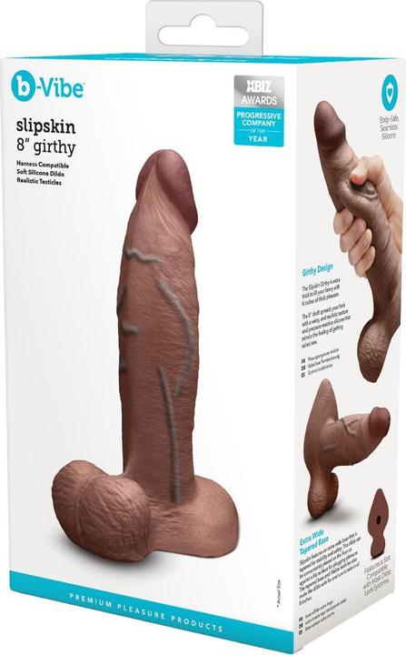 Produktbild Earthly Body Slipskin Realistic Silicone Dildo 8 Inch Girthy Brown