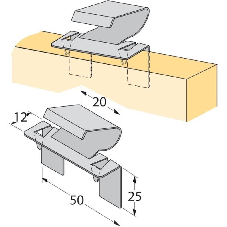Hettich, Möbelgleiter + Schutzpuffer, Turbo-Clip Sockelblendenhalter (Universalgleiter, 1 Stück)