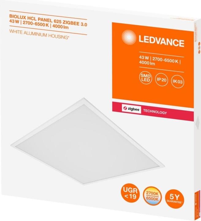 Image du produit Ledvance Panneau à LED M625 HCL Zigbee, 270 BIOLUXHCLPL625ZB43TW (4000 lm)