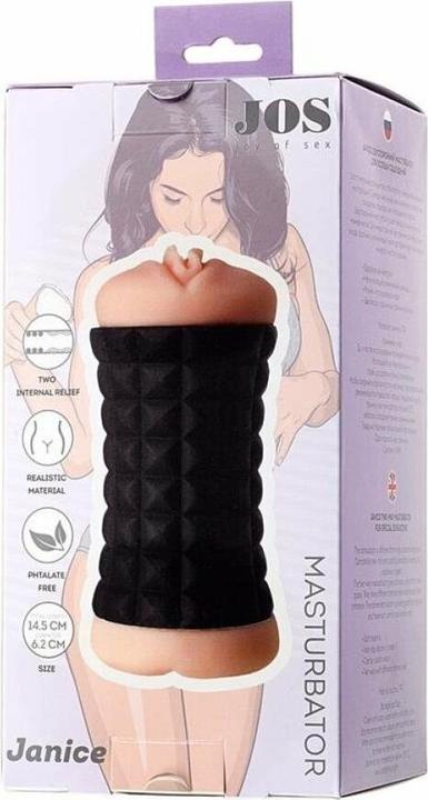 Actual product image Toyfa JOS JANICE, Doppelseitiger Masturbator, TPR, fleischig, 14,5 cm