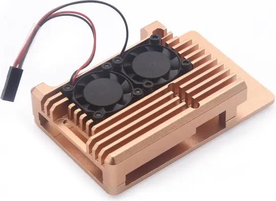 Actual product image HutoPi Copper colour aluminium alloy case for Pi 4