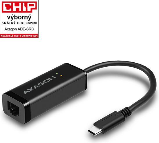Actual product image Axagon ADE-SRC Gigabit Ethernet 10/100/1000 Adapter - USB 3.1 Type C (USB-C, RJ45 (1x))