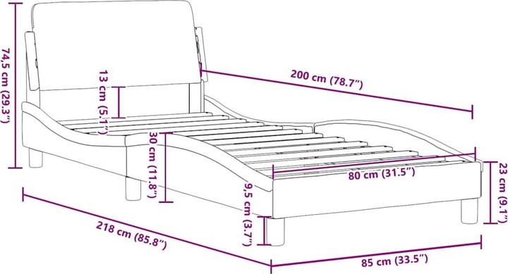 Produktbild vidaXL Bettgestell (80 x 200 cm)