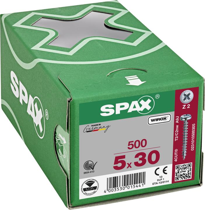 Produktbild Spax Halbrundkopf Kreuzschlitz Z2 Vollgewinde (500 Schrauben pro Stück)