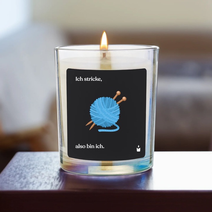 Produktbild Chatty Candles Duftkerze Flowery Ich stricke, also bin ich.