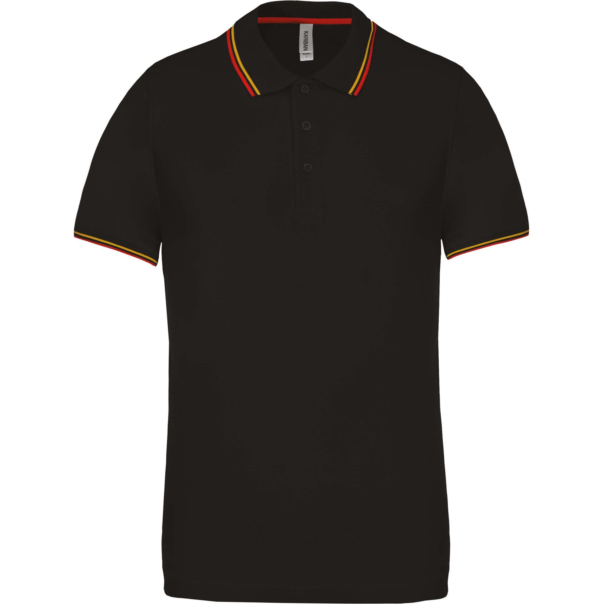 Kariban, Herren, Shirt, maille piquée, Gelb, Rot, Schwarz, (3XL)