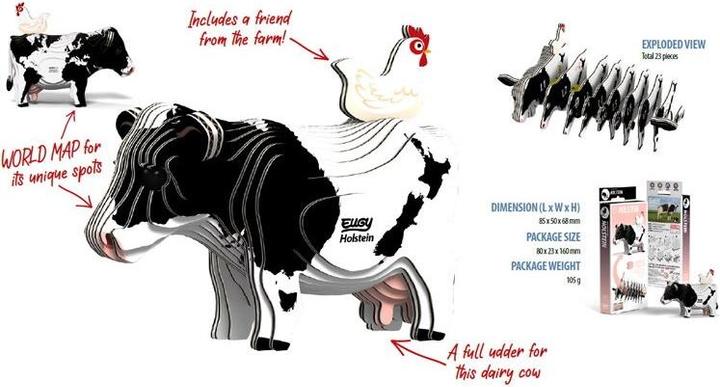 Image du produit Eugy Kit de bricolage 3D vache Holstein (MQ6)