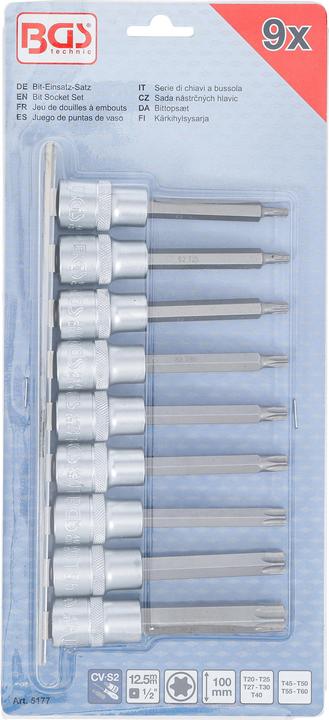 Actual product image BGS Bit Socket Set 12.5 mm (1/2") Drive T-Star (for Torx) 9 pcs.